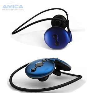  Blue Wireless Stereo Bluetooth Headset with built in Mic 