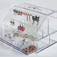 Acrylic Rings Earrings Necklaces Jewelry storage Organizer box st 827 