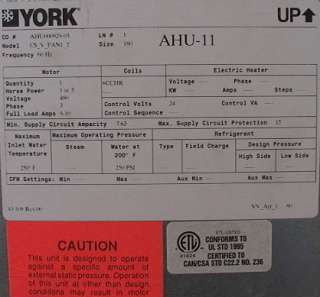 York 5hp 11 Ton? Air Handler Heat Exchanger Fan  