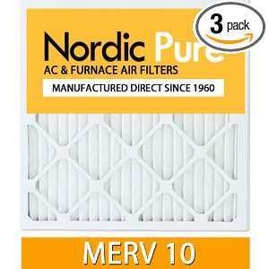   MERV 10 Pleated AC Furnace Air Filter, Box of 3
