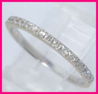 10k White Gold Round Diamond Anniversary Accent Band Ring .15ct  