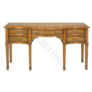   for the Antique Pecan 5 Drawer Sideboard Buffet With Leather Accents