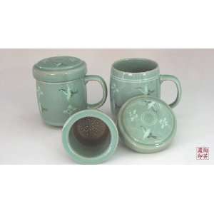  Cloud Design Personal Green Ceramic Pottery Porcelain Loose Leaf Tea 