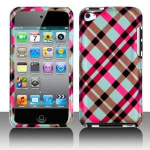 Cell Phone Hot Pink Plaid Protective Case Faceplate Cover for Apple 