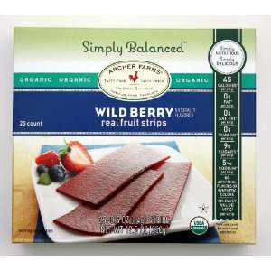 Archer Farms Organic Wild Berry real fruit strips 25 count  