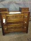 Antique Bedroom Furniture Tall Oak Highboy Chest of Drawers Dresser 