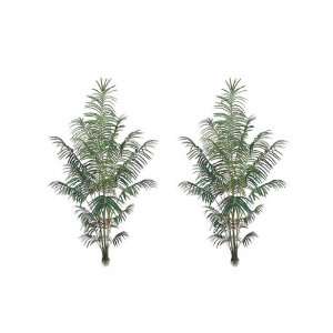  Two Artificial Silk Fake 6 Ft Areca Palm Trees With 4 Branches 
