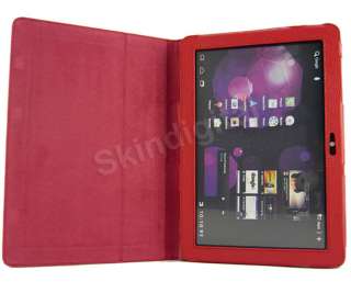 For Samsung Galaxy Tab 10.1 Red GENUINE LEATHER Case Cover P7510 P7500 