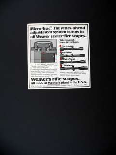 Weaver Micro Trac Adjustment Scopes 1978 print Ad  