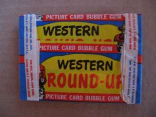 1956 WESTERN ROUND UP CARDS UNOPENED SEALED WAX PACK GREAT COWBOY 
