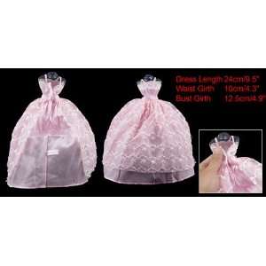    Como Doll Toy Lace Pleat Ruffled Pink Slip Dress Clothes Baby