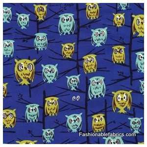  Hoot in blue by Michael Miller Fabrics Arts, Crafts 