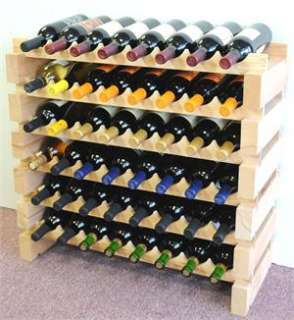 48 Bottles Stackable Modular Hardwood Wine Rack  