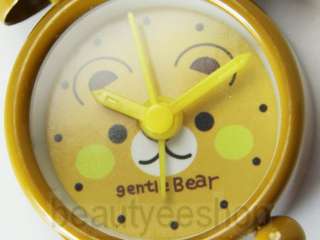   Super Cute Mini Gentle Bear Antique Style Alarm Clock Ring Bell Yellow