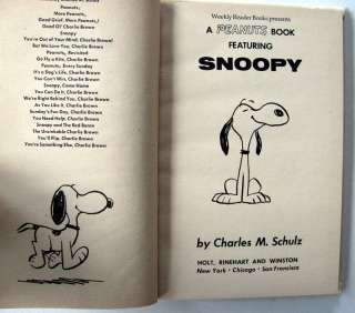 SNOOPY A PEANUTS BOOK HC Book Weekly Reader 1958  