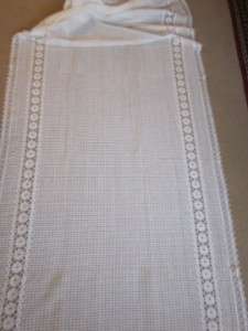   french DESIGN cotton scalloped LACE CURTAIN PANEL 300CMS CHATEAU CHIC
