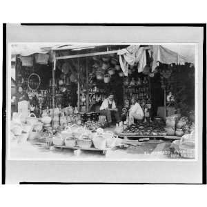  Store,with baskets,pottery in foreground,Tampico,Mexico 