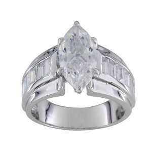  STERLING SILVER 4.06CTW BELLA LUCE DIAMOND SIMULANT RING Jewelry