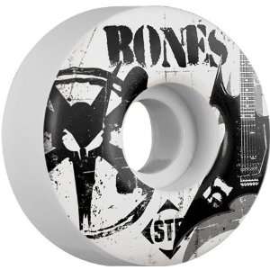  BONES Meltdown STF Skate Wheels White 51mm: Sports 