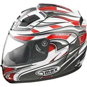   Max Mens Full Face Motorcycle Helmet   White/Red/Black / 2X Large