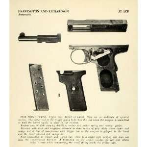   Automatic Pistol Dismantled Gun Parts   Original Halftone Print: Home