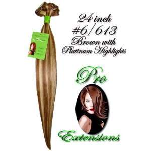  Remi Clip Hair Extensions 24 Golden Blonde w/Platinum 