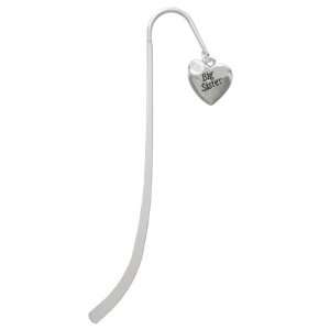  Silver Big Sister Heart Silver Plated Charm Bookmark 