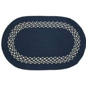     Navy & Cream Band   Oval Braided Rug (10 x 15): Home & Kitchen