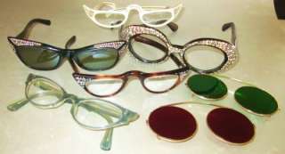   Retro Vintage Cat Eye COOL BLUE Pointy SWANK FRANCE Glasses  