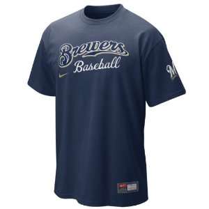  Nike Milwaukee Brewers Blue Baseball T Shirt Sports 