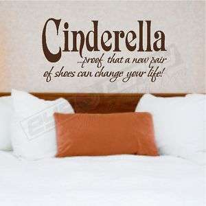 Cinderella. Wall Words Quotes Sticker Decals Saying  