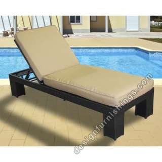 Montego Outdoor Wicker Chaise Lounge Chair Sand  