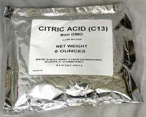 Home Brewing Cheese Making Supplies CITRIC ACID 8 Ounce Bag  