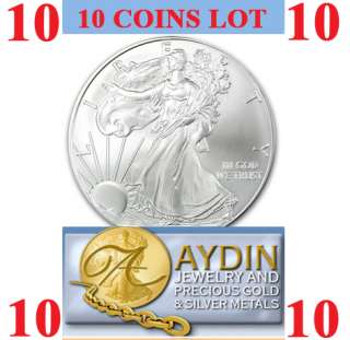10 2011 1 OUNCE AMERICAN SILVER EAGLE GEM SILVER COINS  