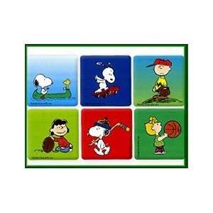  Peanuts Set of 6 Sports Stickers Charlie Brown, Snoopy 