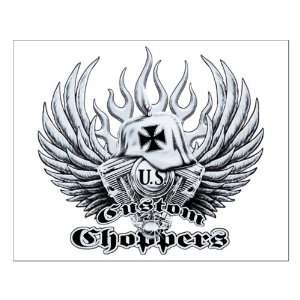   Poster US Custom Choppers Iron Cross Hat and Engine 