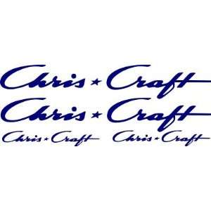  CHRIS CRAFT Boat Decals Set of 4 Vinyl Decals   BLUE 