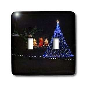 Florene Christmas   Blue Xmas Display   Light Switch Covers   double 