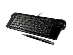   KB 4200BU Black Wired Super Mini Keyboard with Trackball Built in