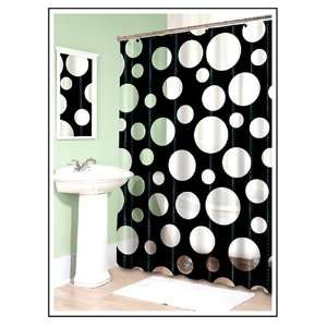   Boo Black & Clear Polka Dot Vinyl Shower Curtain: Home & Kitchen