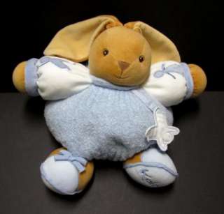   Blue Chenille Bunny Rabbit Soft Plush Baby Stuffed Animal Toy  