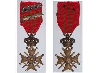 Belgium WW1 Medal Croix Guerre Cross 1918 w SILVER palm Decoration 