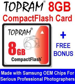 TOPRAM 8GB Compact Flash CF Card for CANON REBEL XTi  