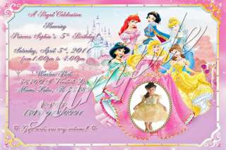 Disney Princess Custom Birthday Invitation w/envelopes!  