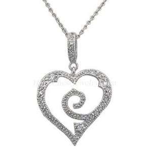   CUBIC ZIRCONIA NECKLACES   Sterling Silver Pave CZ Necklace Jewelry