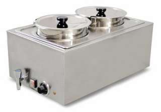 DOUBLE WELL COUNTER TOP FOOD SOUP WARMER HEATER  