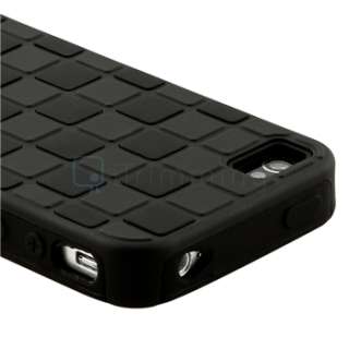 Black/Smoke Checkered Hard Case Cover+LCD Protector+Car Charger For 