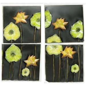  LINK DIRECT 4 Piece Floral Metal Wall Plaque Sold in packs 