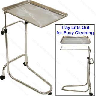Stainless Steel Double Post Mayo Instrument Stand Work Tray