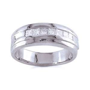   14k White Gold, Princess Diamond Wedding Anniversary Ring (0.70 ctw